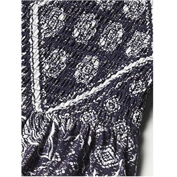 Speechless Girls Boho Navy & White Flutter Sleeve Smocked Dress, Size 8, New - Picture 2 of 6